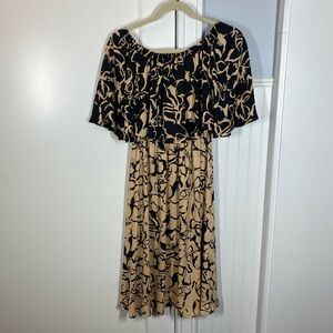 House of Harlow 1960 x Revolve Ruffle Top off shoulder Contrast MIDI Dress Small